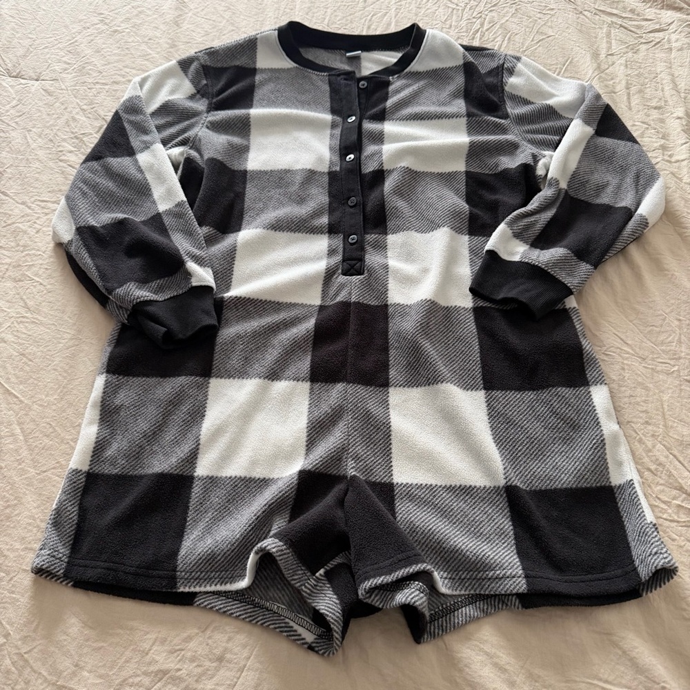 Plaid Black and White Kids Pajamas